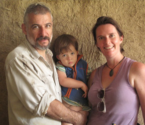 Hills family in their strawbale home